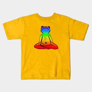 Yoga Bellies Meditation Rainbow Frog Kids T-Shirt